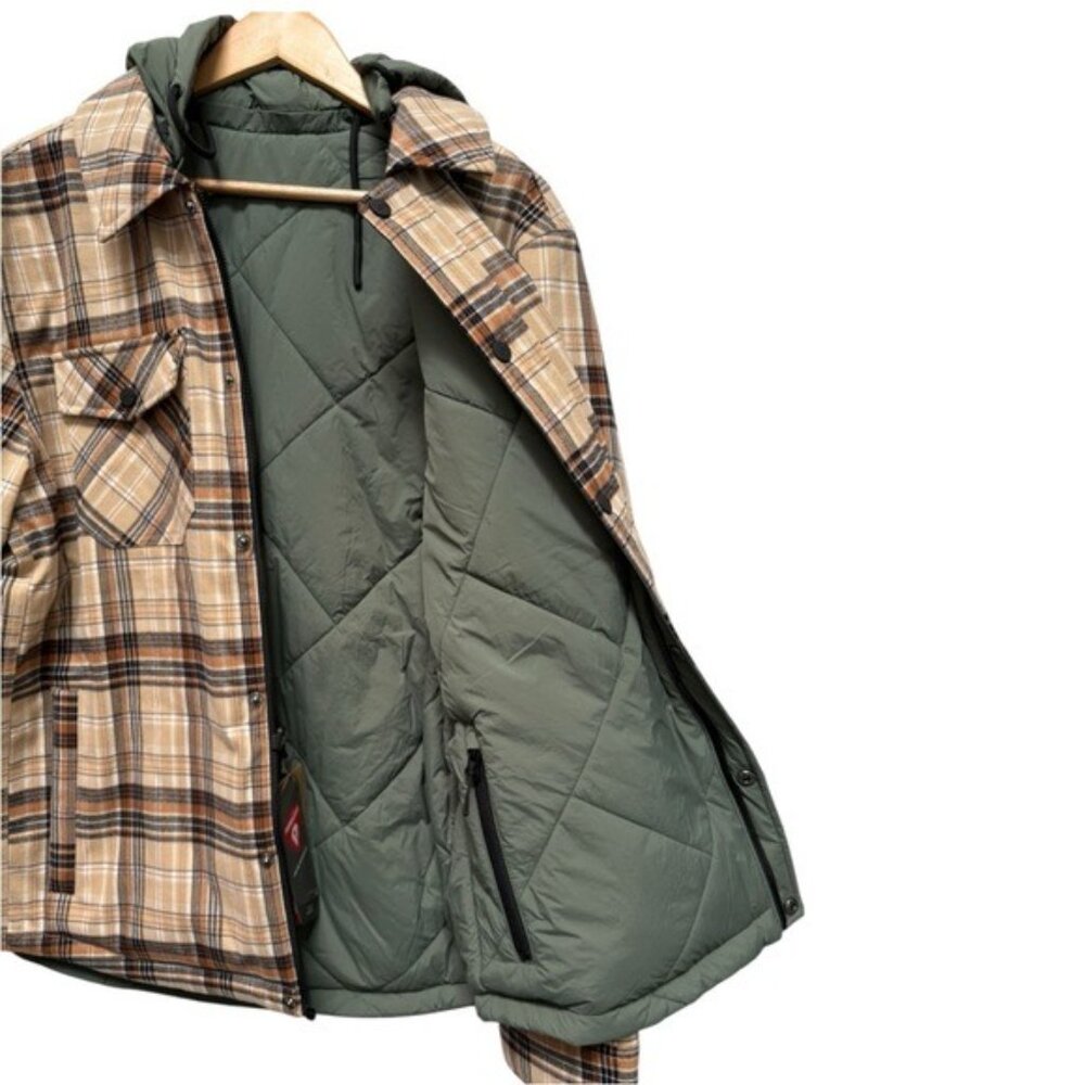 Dakine Ryder Reversible Flannel Insulated Hooded Shacket Jacket Size Medium - Picture 9 of 11